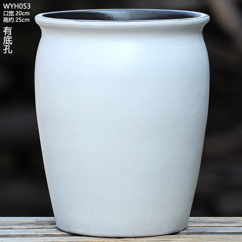 大口径植木鉢、大型家庭用リビングルーム盆栽、金のなる木鉢、通気性のある陶器の植木鉢|undefined