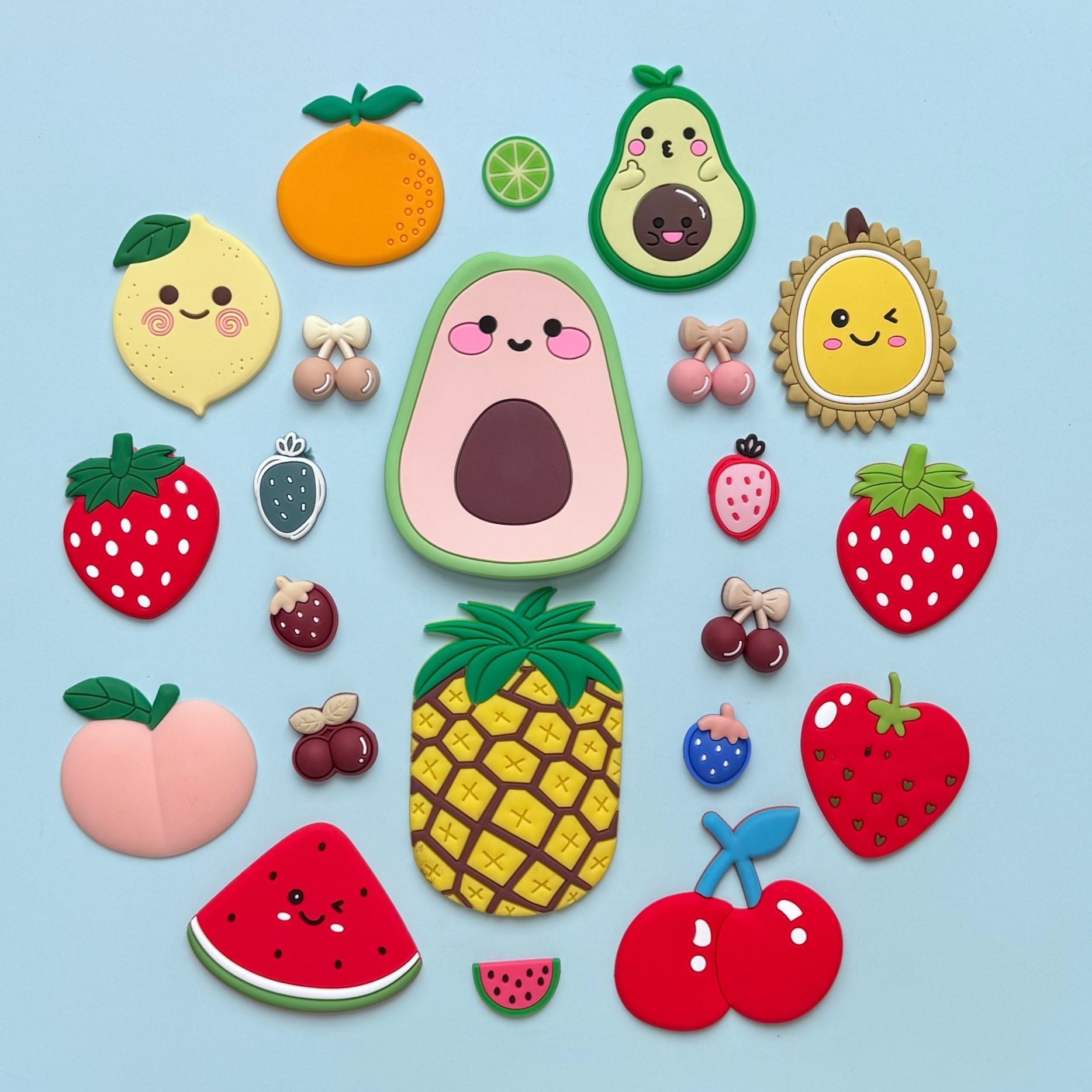 Pvc Soft Glue Cartoon Fruit DIY Mobile Phone Case Handmade Accessories Water Cup Patch Refrigerator Jewelry Shoes Bag Jewelry