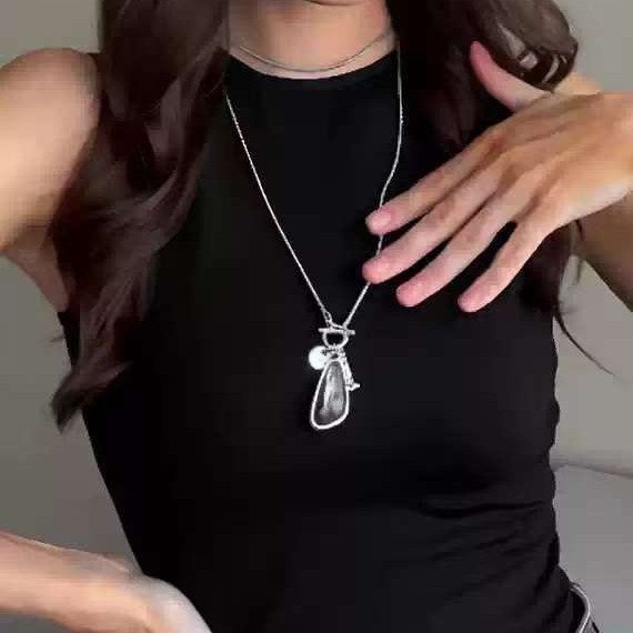 Long Sweater Chain Necklace High-grade Pendant Women's Simple