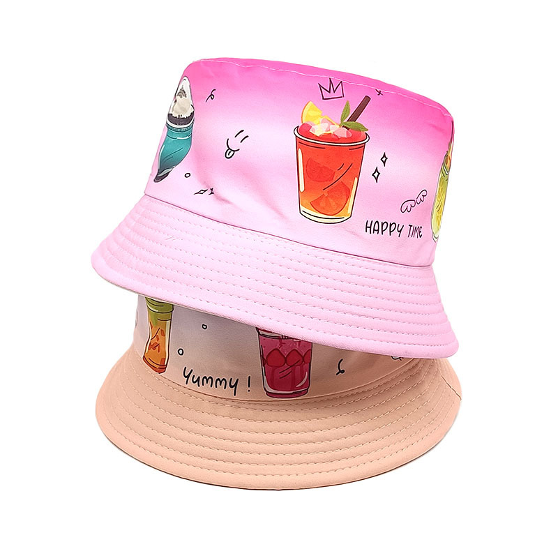 Children Unisex Cute Cup Printing Bucket Hat display picture 3