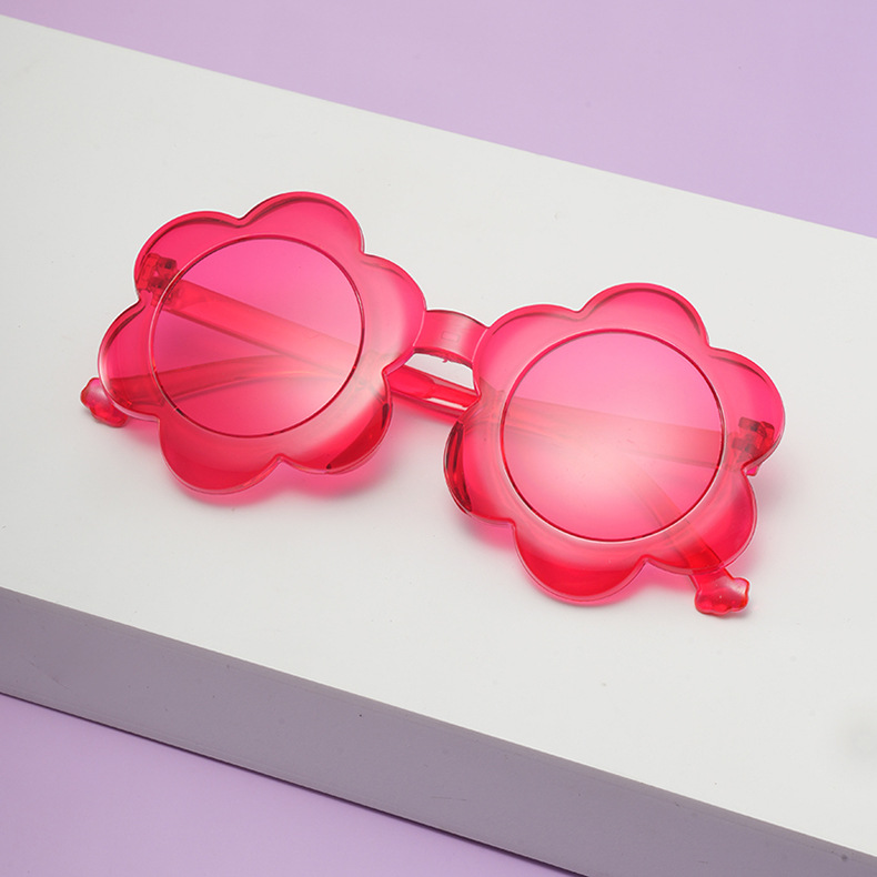 46g Weight Full Frame Glasses Structure Sunglasses Classification Ac, UV400 Protection, Tinted Lenses Lens Material Round Frame Glasses Style Outdoor, Beach Occasion Flower Pattern All Seasons Season Children Unisex Gender Novelty, Modern Style Style Novelty Modern Style Flower Ac UV400 Protection Tinted Lenses Round Frame Full Frame Kids Sunglasses 8