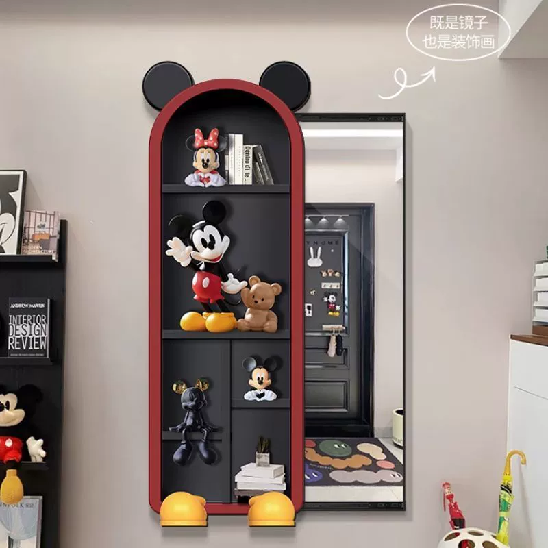 Зеркало для входа в стиле Микки в кремовом стиле, невидимое зеркало в полный рост для гостиной, светильник, роскошная декоративная живопись для спальни, скрытый стиль