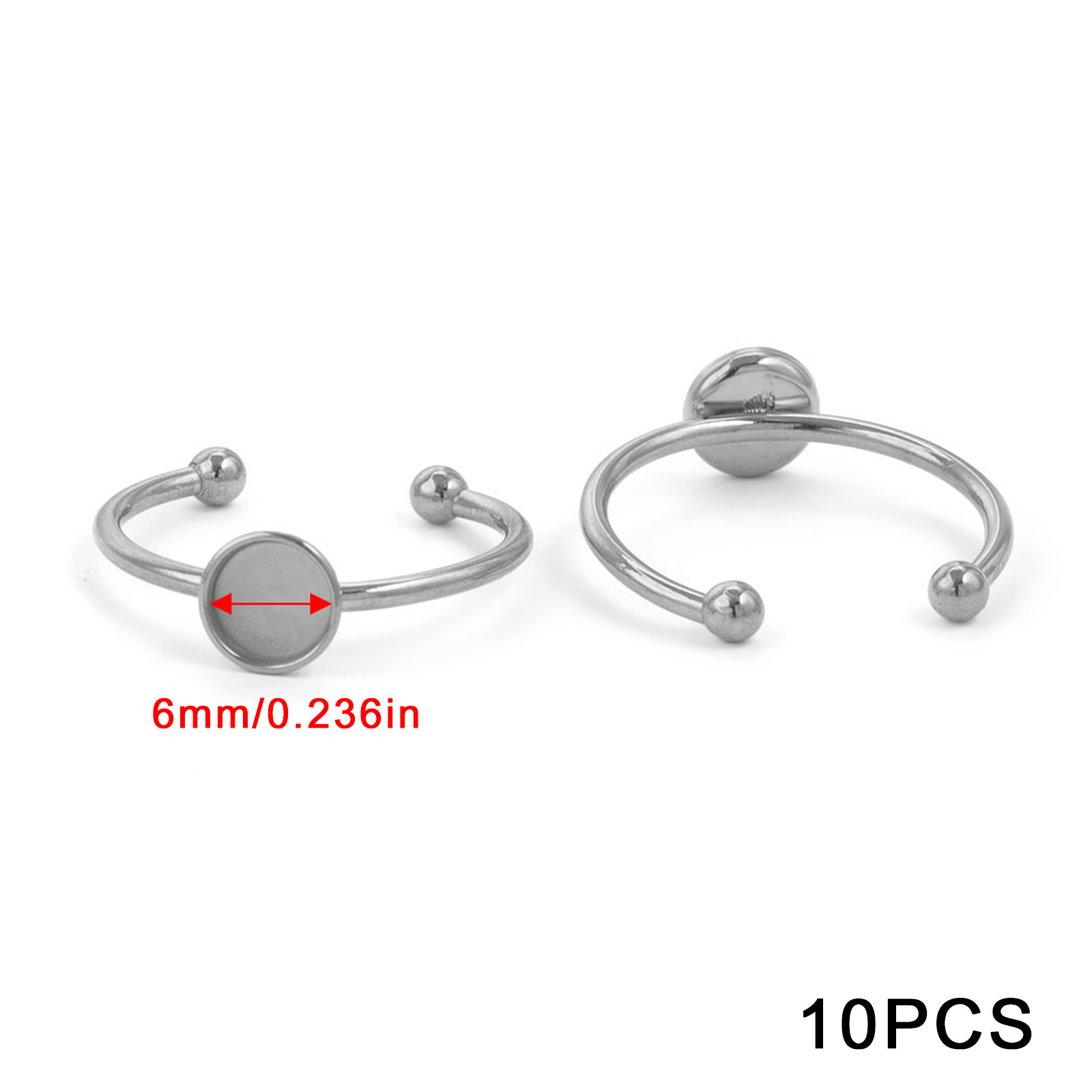 Acero inoxidable color-preservación pulido anillo titular DIY anillo plano anillo superficie horno oro incrustaciones perla apertura anillo titular Accesorios