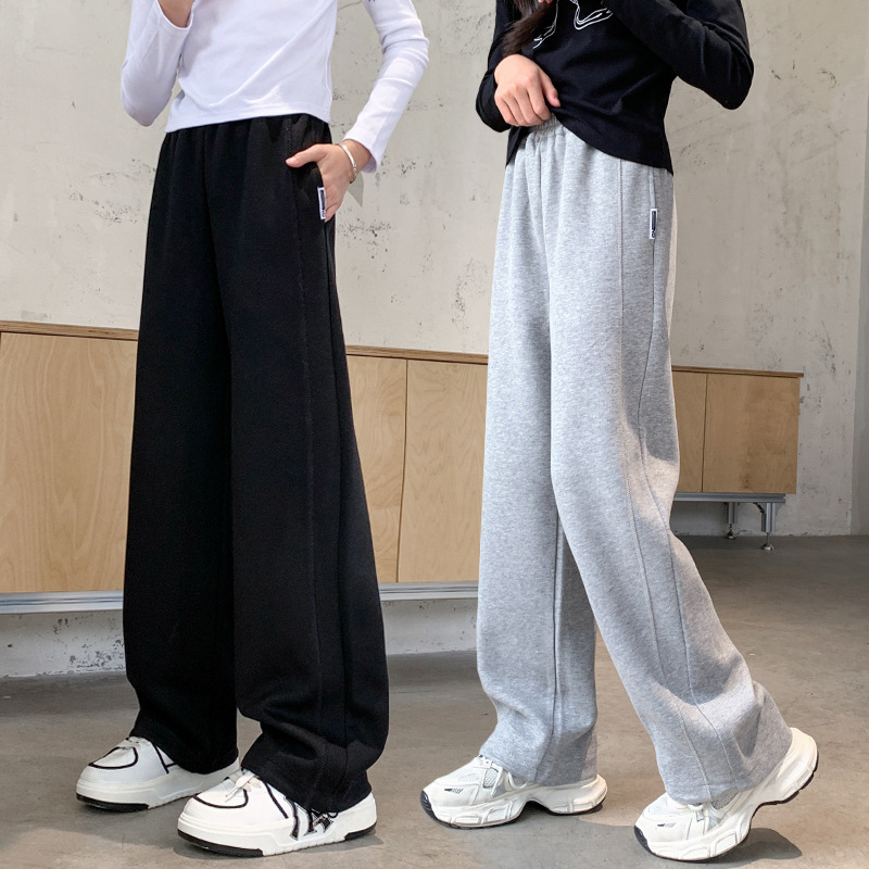 Girls' Sports Pants Spring Outfit Children's Trousers Youth Spring and Autumn 2026 New Wide-Leg Pants for Girls