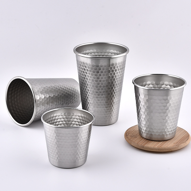 Source factory direct 304 stainless steel water cup single layer beer cup cold drink mouthwash cup juice cup restaurant tea