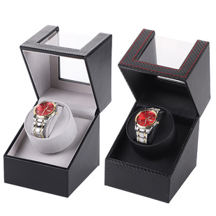 High-end watch rocker household self-pendulum pu leather watch transparent box storage automatic winding watch box