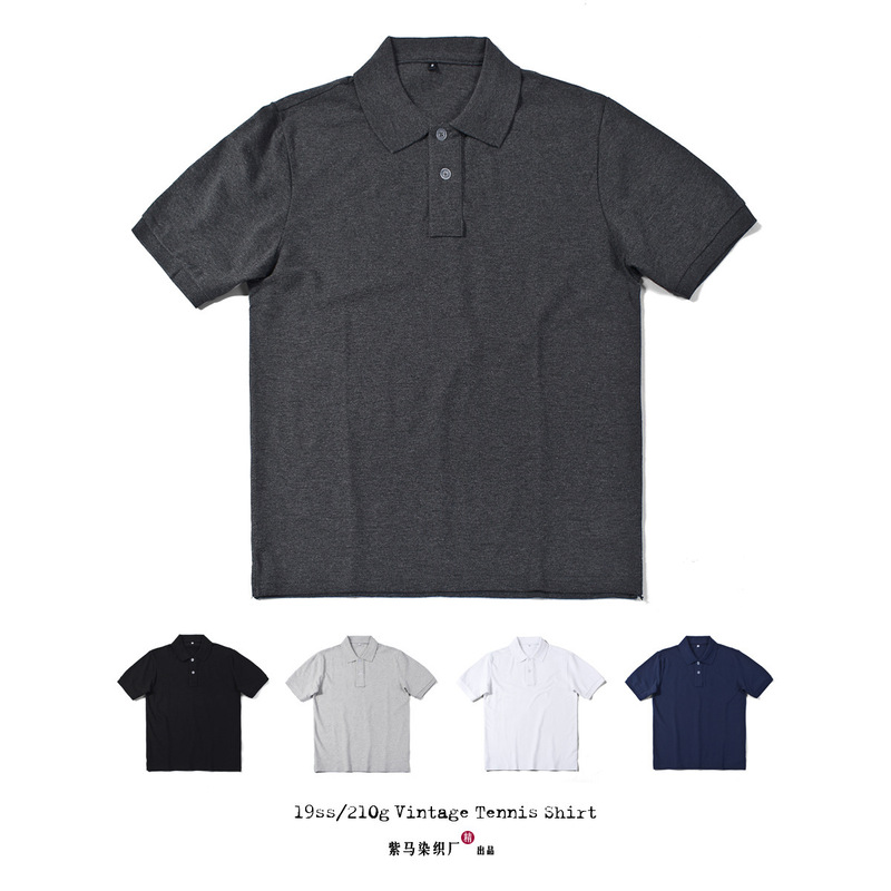 Combed Pique Cotton Polo Shirt Basic Style Summer Short-Sleeve Top Solid Color Turn-Down Collar Polo Shirt Men's Short-Sleeve T-Shirt Combed Pique Cotton Polo Shirt Basic Style Summer Short-Sleeve Top Solid Color Turn-Down Collar Polo Shirt Men's Short-Sleeve T-Shirt