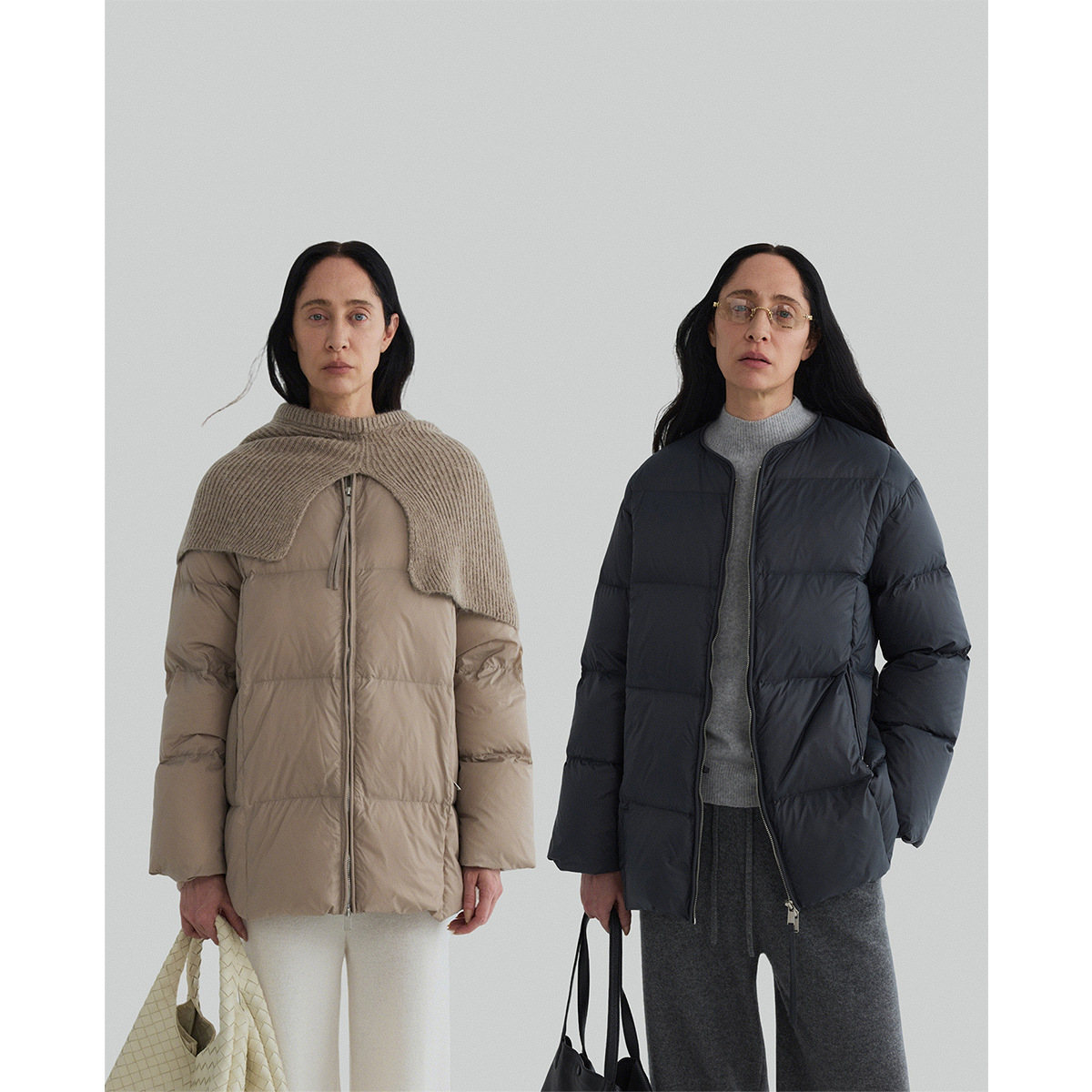 Non-Returnable, Non-Exchangeable, Lightweight Puffer down Jacket, Mid-Length Women's Clothing, 95% White Duck Down, Double Zipper, Warm Winter Coat