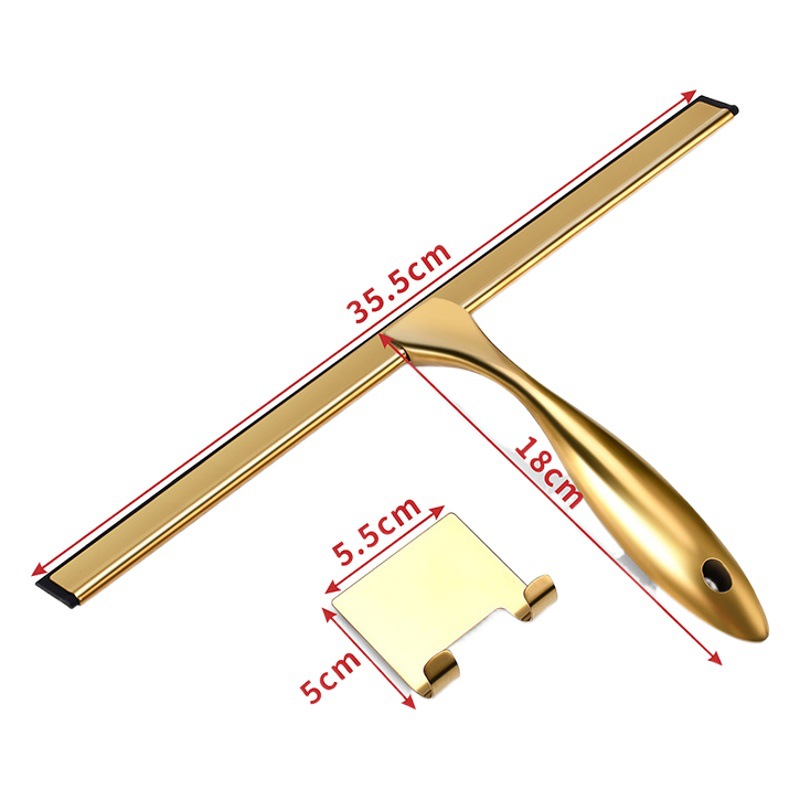Vidrio de acero inoxidable de oro limpiador de ventana del hogar herramienta de limpieza de vidrio limpiador de silicona cepillo de baño raspador