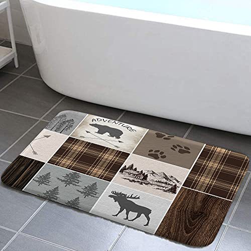 Alfombra de baño retro estadounidense transfronteriza absorción de agua de alta calidad alfombra de franela alfombra de suelo de ducha antisucia