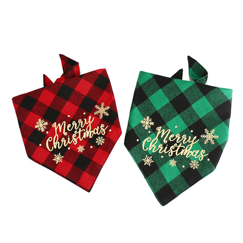 Tanpopo transfronteriza nuevo perro saliva toalla triángulo toalla mascota Navidad mascota británico sarta saliva toalla