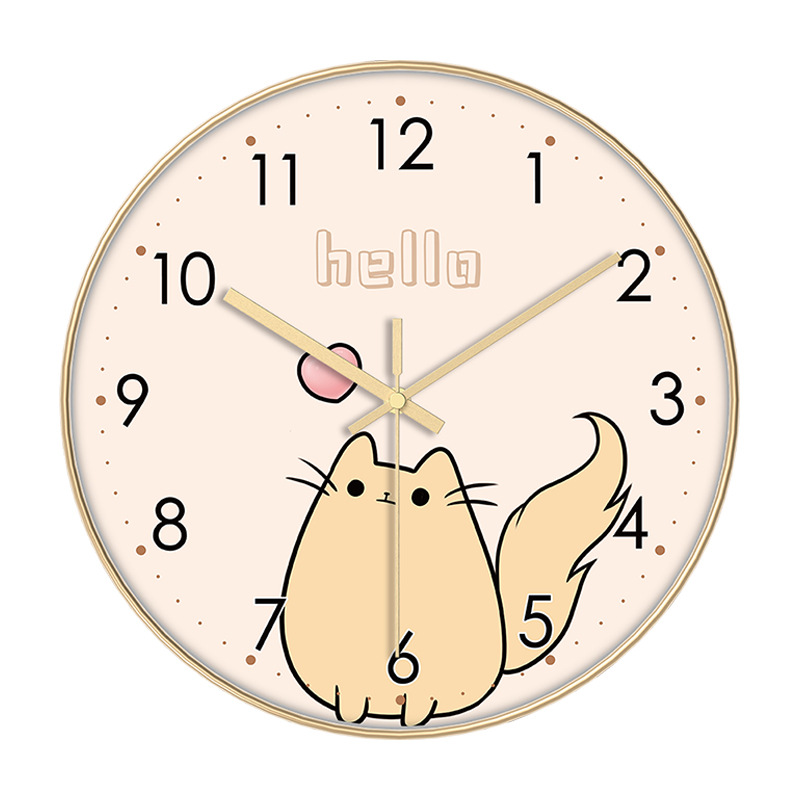 Fábrica personalizada al por mayor de dibujos animados para niños reloj creativo reloj de pared simple sala de estar dormitorio pared ponche-colgante de pelo libre image 11