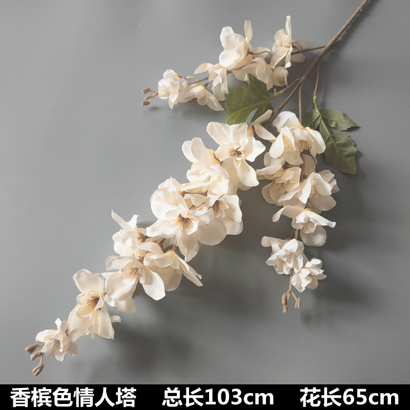 シャンパン色の結婚式の花の花の花の材料の結婚祝いの装飾の花の講堂の装飾の花のプラスチックの花の道は花の造花を導いています。|undefined