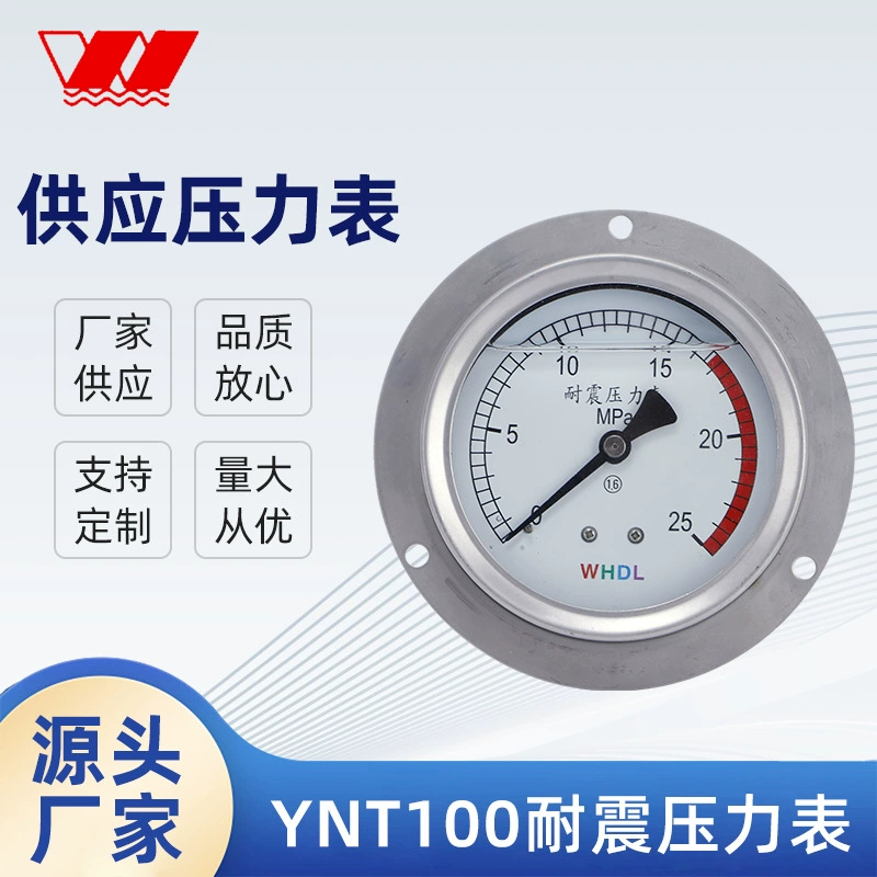 YNT100 ударопрочный манометр 100 мм задний фланец с масляным наполнением ударопрочный манометр 1.6
