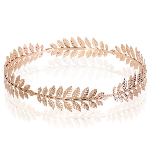[Metal leaf headband] European and American popular bridal headband gold leaf headband hair accessories crown headband armband