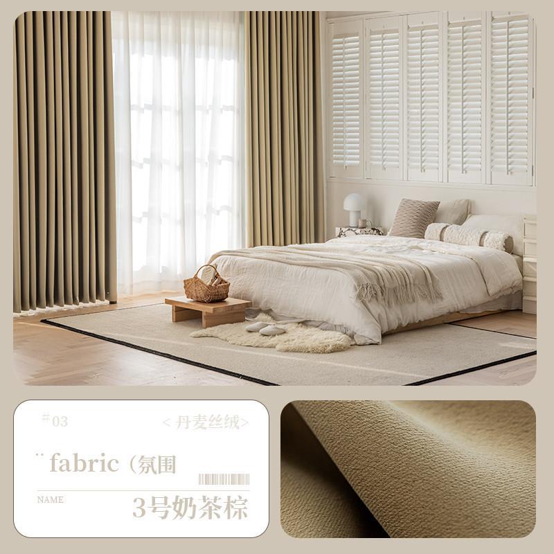 Cortinas Shaoxing Keqiao al por mayor estilo crema de terciopelo danés cortinas simples con opacas completas cortinas terminadas para la sala de estar y el dormitorio