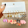 Children's earrings, set, cartoon resin, suitable for import, new collection, 5 pieces, wholesale