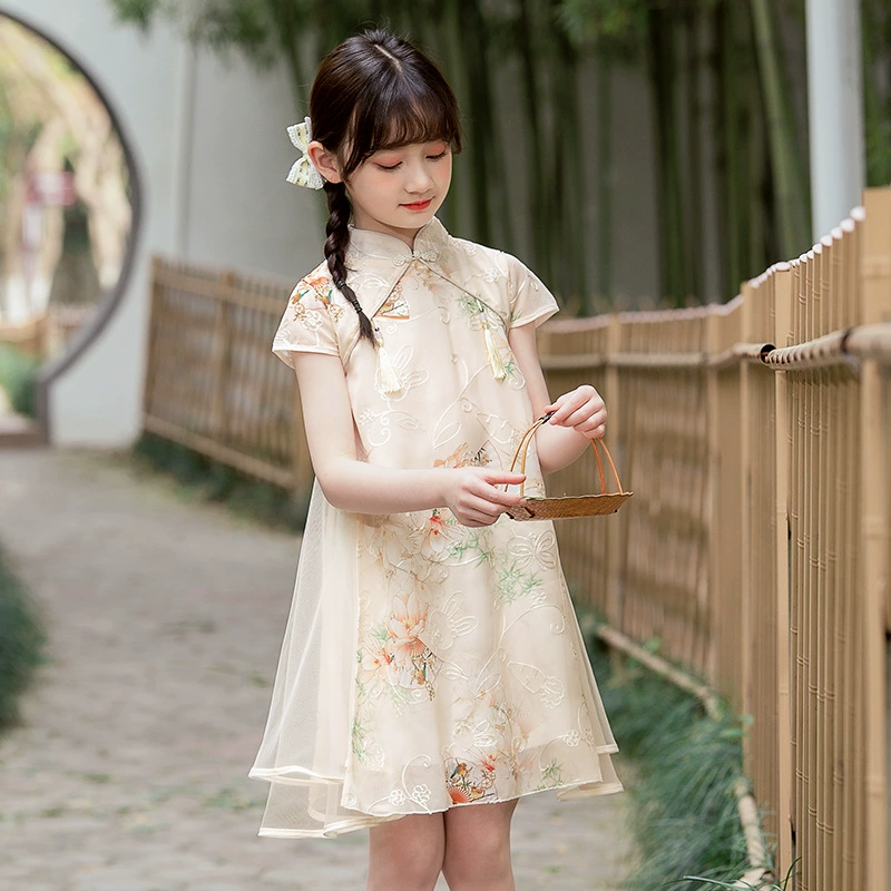 Новый костюм для девочек в китайском стиле Тан платье Cheongsam Hanfu юбка для девочек костюм для выступлений Tiktok интернет-знаменитости Популярная мода