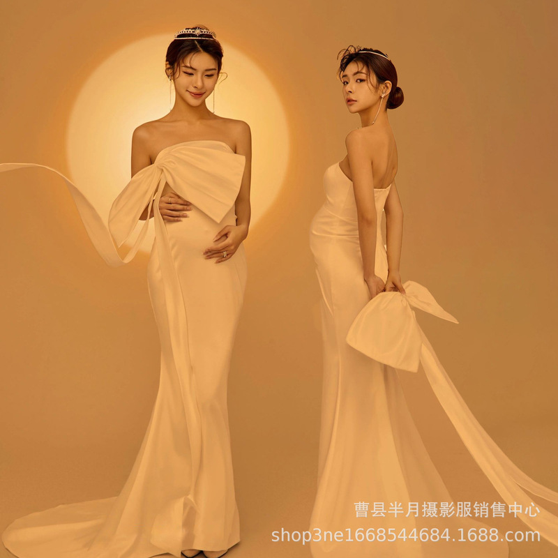 2025 Exhibition New Photo Studio Maternity Photo Clothing Casual and Beautiful Fishtail Slim Dress Big Belly Mommy Pregnancy Photo 2025 Exhibition New Photo Studio Maternity Photo Clothing Casual and Beautiful Fishtail Slim Dress Big Belly Mommy Pregnancy Photo