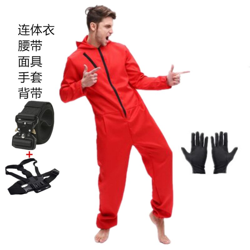 Amazon Workwear jumpsuit Halloween banknote house cos suit movie same style Korean cosplay costume party