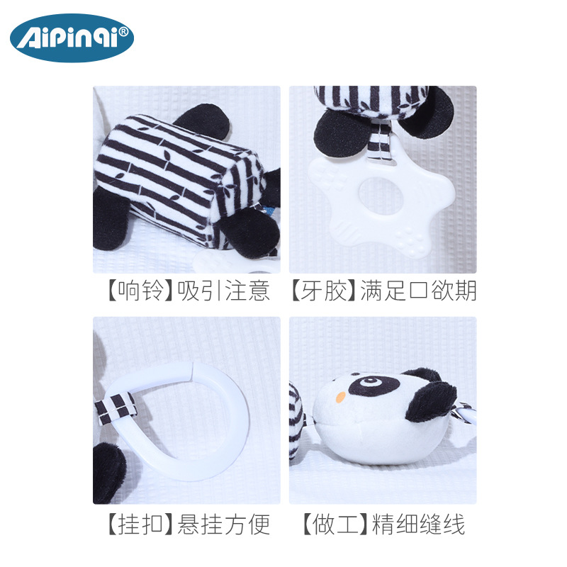 Juguetes para bebés Aipinqi campanas de viento en blanco y negro 0 - 3 años de edad bebé colgante visual peluche colgante cochecito en stock