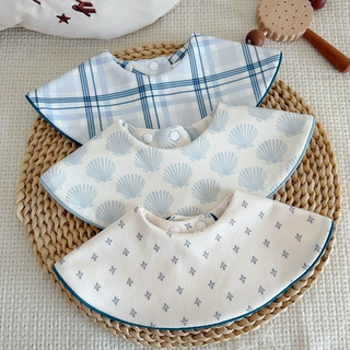 ins韩版舒绒宝宝口水巾婴儿围嘴大滚边新生儿双面搭配围兜0-1-2岁