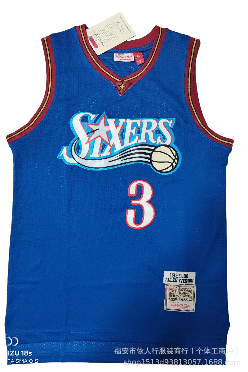 Mitchell & Ness x Philadelphia 76ers Retro 1999/00 Allen Iverson Road Jersey Blue