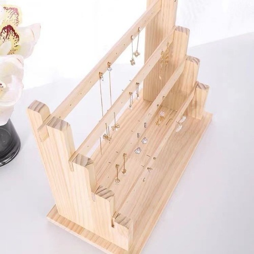 Solid wood earring storage rack, creative jewelry rack, ear clip, cardboard earrings, jewelry rack, necklace rack, display props
