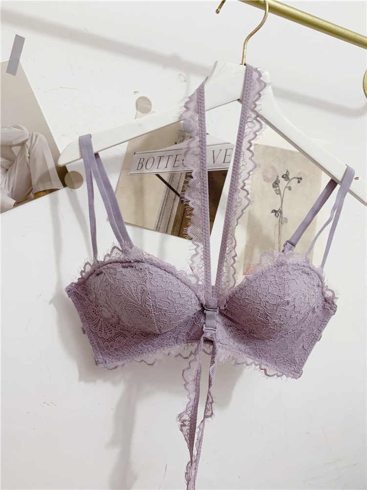 Damen Spitzen Bh Und Slip Set Mit Neckholder Und Verschluss_voghion.com