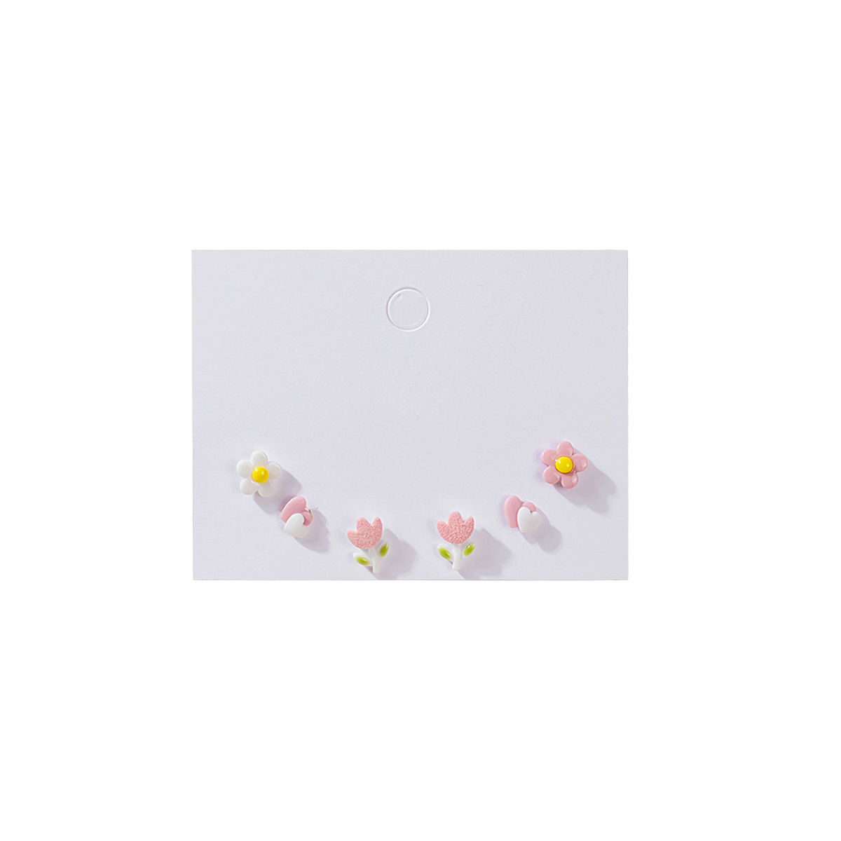 Spring And Summer Tulip Flower Stud Earrings Three-piece Suit display picture 5