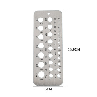 Diameter Gauge Stainless Steel Drill Bit Measuring Gauge Bolt Measuring Ruler Gauge 17/64-1/20.062-0.250 Diameter Measuring Ruler