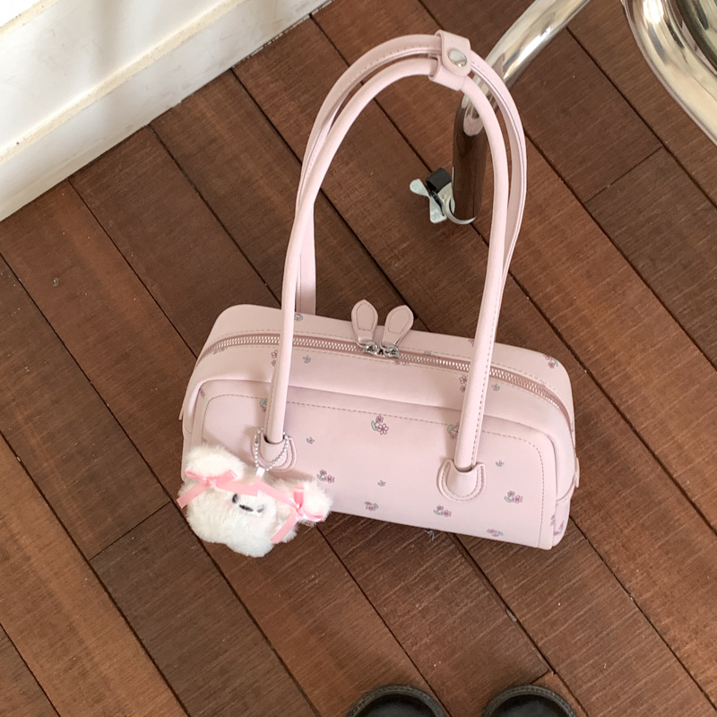 Nicho Zhong diseño flor triturada bolsas de brazo para mujeres 2026 nuevo estilo diario bolsas de hombro estilo coreano estilo extranjero estilo de moda de viaje image 1