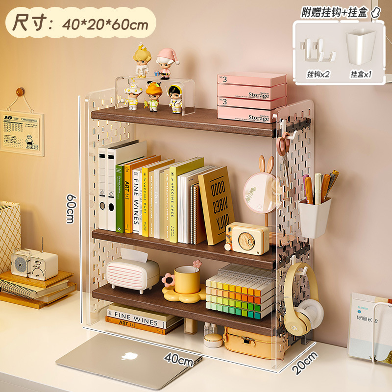 Estante de almacenamiento de acrílico mesa de estantería de escritorio Tabla de agujeros organizador de múltiples capas estantería escritorio artefacto de almacenamiento