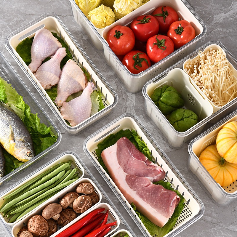 Condimento plástico de preservación de fresco caja de sellado de cocina caja de almacenamiento de especias formato de clasificación de alimentos condimentos de granos transparentes