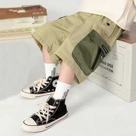 男童裤子大口袋儿童短裤夏季薄款工装裤速干裤2024新款七分裤童装