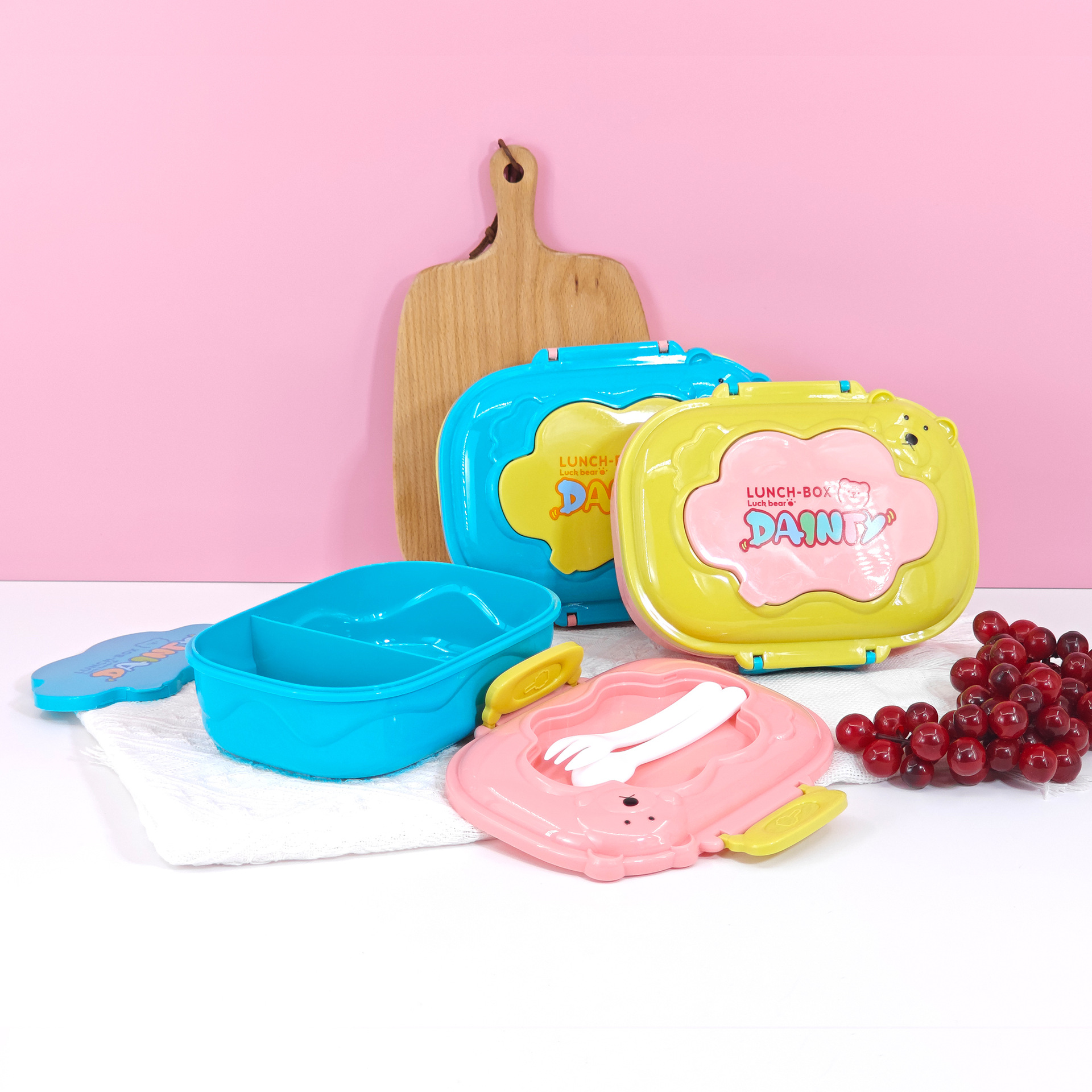 Fiambrera de dibujos animados de venta directa de fábrica, los estudiantes traen arroz con una linda forma de hipopótamo, se puede calentar en microondas, lonchera de bento