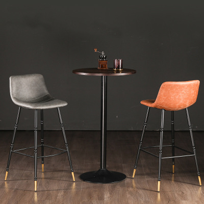 吧台椅現代簡約吧台凳子鐵藝高腳凳家用吧凳靠背高腳椅輕奢酒吧椅