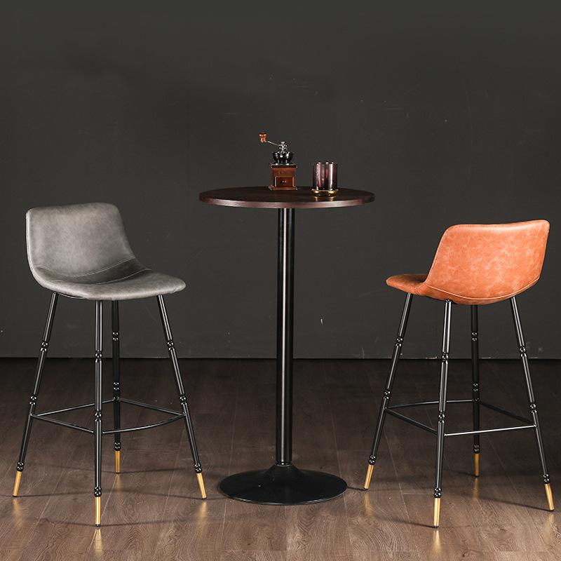 The bar chair modern Simplicity Bar counter stool Iron art Stool household Bar stool backrest Highchairs Light extravagance Bar chair