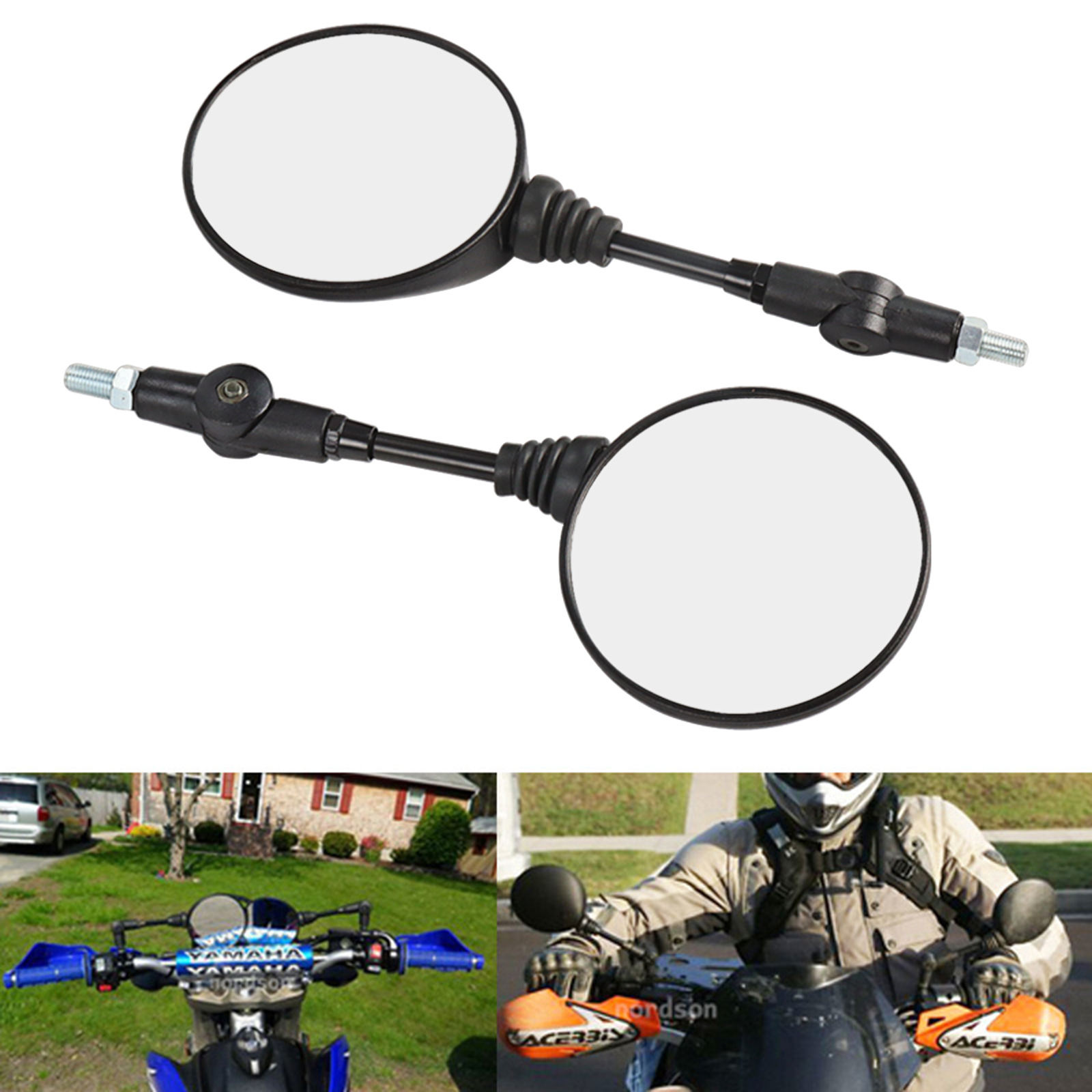 Motorcycle rearview mirror 7/8 modified rearview mirror moped handlebar mirror 22mm all aluminum round handlebar mirror