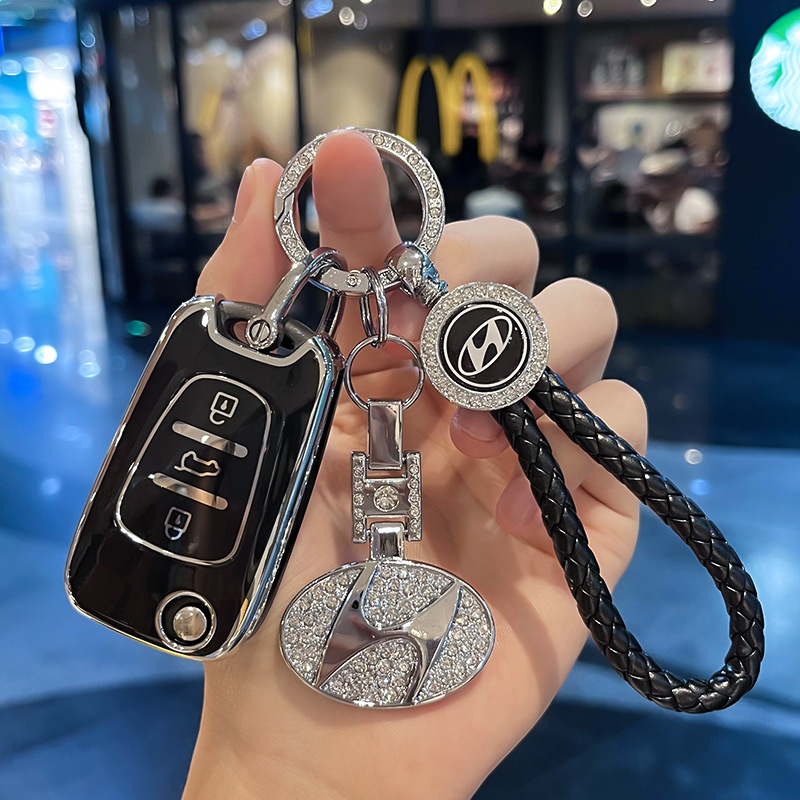 모던 E 폴딩 3 키 [블랙 싱글 쉘] + 다이아몬드 로고 꼰 로프