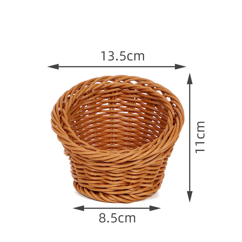 Cesta Tejida de Ratán Con Asa para Frutas y Verduras