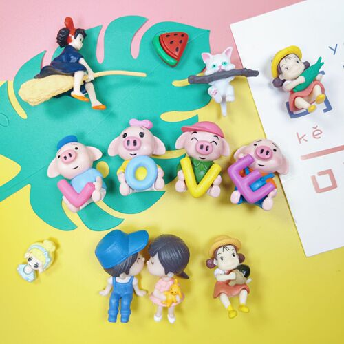 Cartoon Hayao Miyazaki Xiaomei refrigerator magnet 3D three-dimensional dancing cat magnetic sticker message board home decoration gift