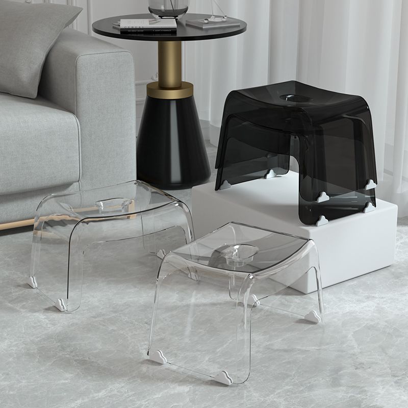 Transparent Small Stool for Home Use, Shoe-Changing Stool, Children's Low Stool, Bathroom Shower Stool, Living Room Coffee Table Plastic Stool