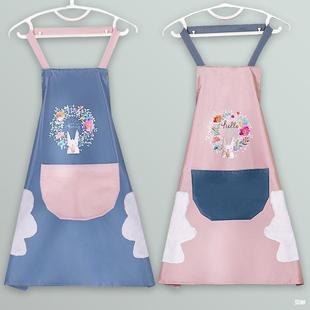 Garland Rabbit Apron for Women's Kitchen Cooking Household Waterproof and Oil-Proof Cartoon Hand-Wipeable Smock Work Clothes Halter Apron