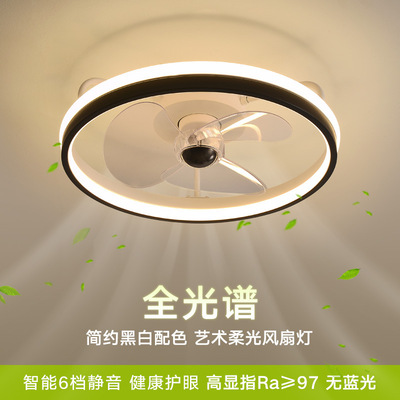 亚马逊风扇灯2022年新款简约现代卧室灯吸顶灯静音电扇灯跨境灯具|ru