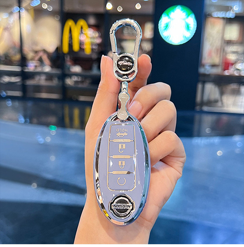 Suitable for Nissan 14Th Generation Sylphy Key Cover, Classic Nissan Car Teana Qashqai X-Trail Tiida Key Case Holder