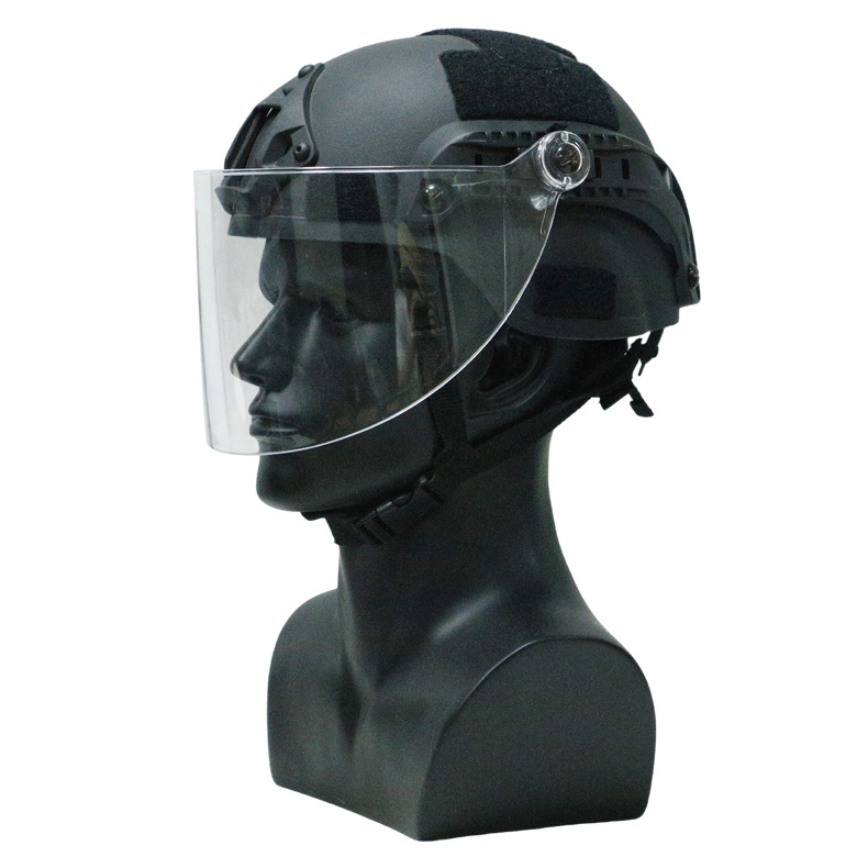 Casco táctico FAST máscara de guía de riel transparente lente a prueba de viento máscara CS anti-bomba anti-golpe cara