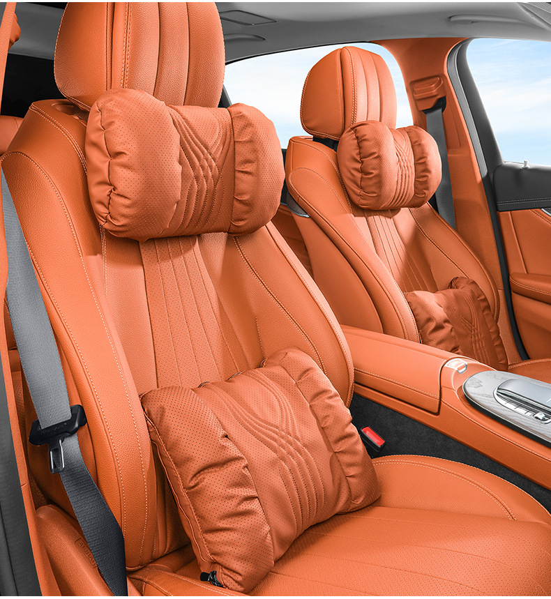 Suitable for Mercedes-Benz E300L Car Headrest E260L/C260L/S450L Breathable Perforated Neck Pillow and Waist Protection Supplies