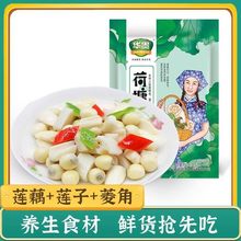 洪湖华贵荷塘三宝450g大袋湖北特产酒店名菜嫩莲米嫩菱角新鲜莲藕