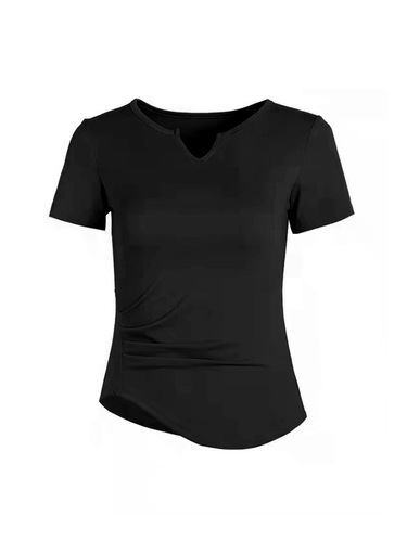 Women's High-End Bra-Top Yoga Pants for Pilates Training Running Short Sleeve Waist-Trimming Slim-Fitting Quick-Dry Exercise Top Summer